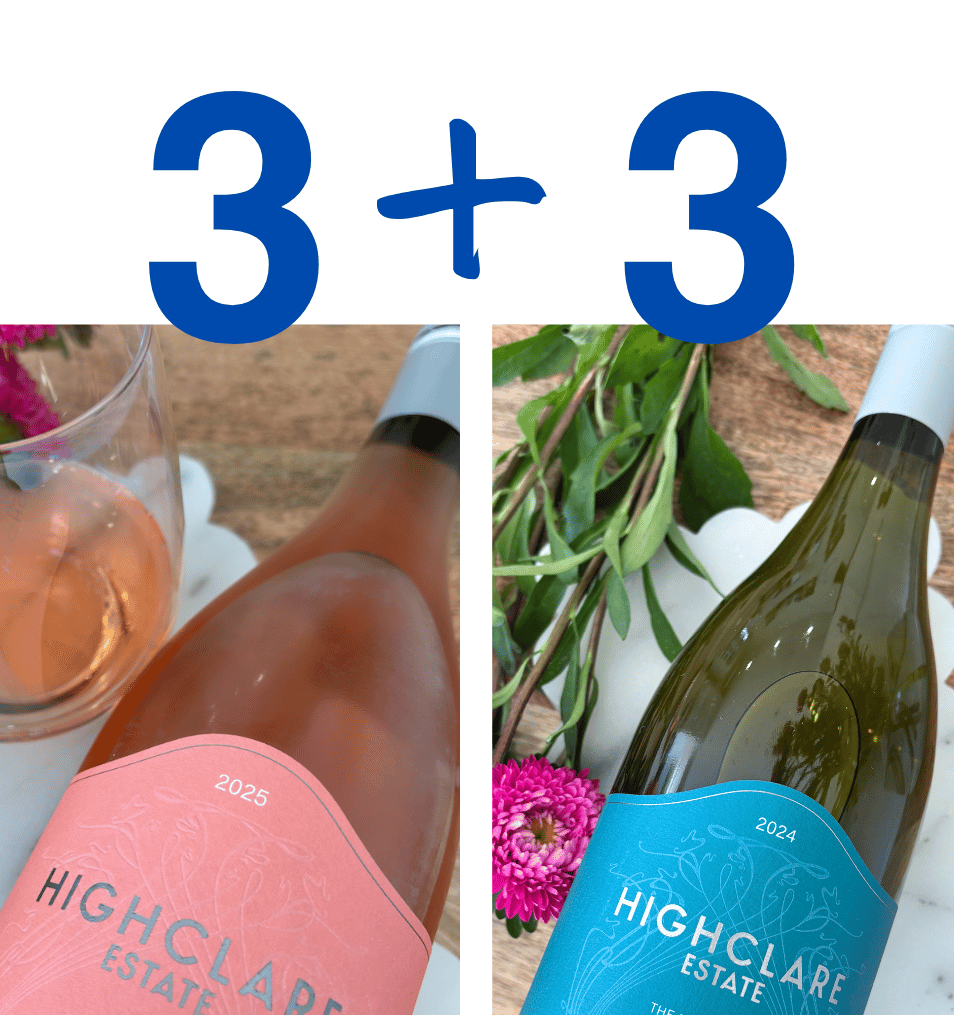 Highclare Estate wines, Rosé and Pinot Gris.